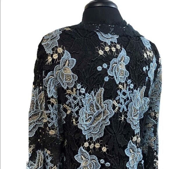 𝅺KOBI Halperin Lynn Embroidered Lace Bell Sleeve Blouse Size M - Picture 9 of 14
